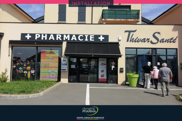 Photo d'une nouvelle installationPhoto d'une nouvelle installation d'affichage dynamique en pharmacie